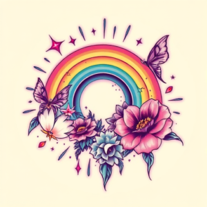 Vaporwave Rainbow Tattoo