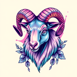 Vaporwave Ram Tattoo