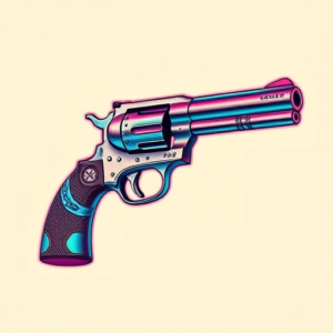 Vaporwave Revolver Tattoo