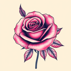 Vaporwave Rose Tattoo