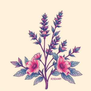 Vaporwave Rosemary Tattoo