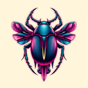 Vaporwave Scarab Tattoo