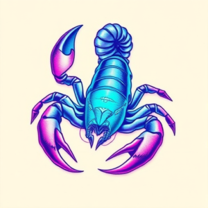 Vaporwave Scorpion Tattoo
