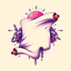 Vaporwave Scroll Tattoo