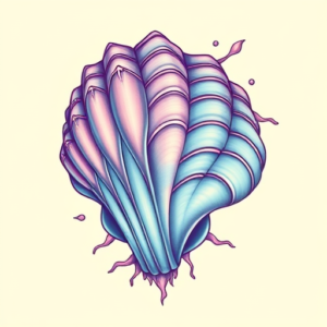 Vaporwave Seashell Tattoo