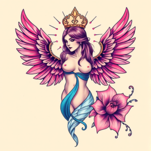 Vaporwave Seraphim Tattoo