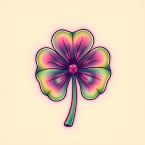 Vaporwave Shamrock Tattoo