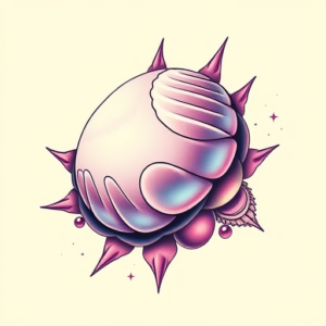 Vaporwave Shell Tattoo