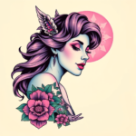 Vaporwave Siren Tattoo