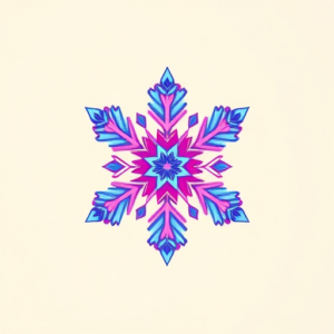 Vaporwave Snowflake Tattoo