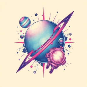 Vaporwave Space Tattoo