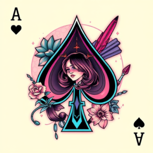 Vaporwave Spade Tattoo