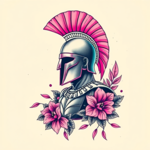 Vaporwave Spartan Tattoo