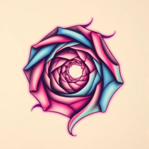 Vaporwave Spiral Tattoo