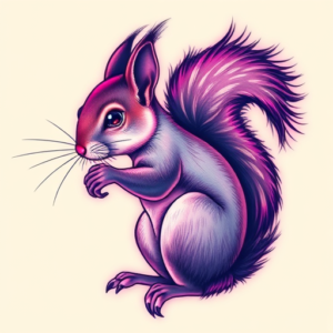 Vaporwave Squirrel Tattoo