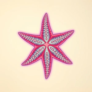 Vaporwave Starfish Tattoo