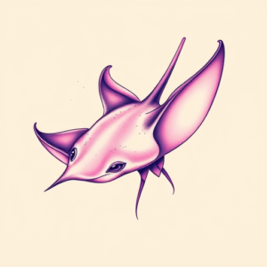 Vaporwave Stingray Tattoo