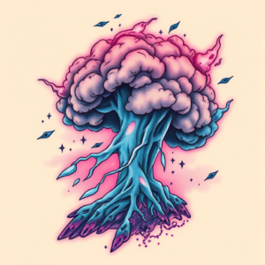 Vaporwave Storm Tattoo