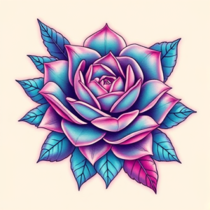 Vaporwave Succulent Tattoo