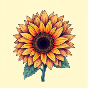 Vaporwave Sunflower Tattoo