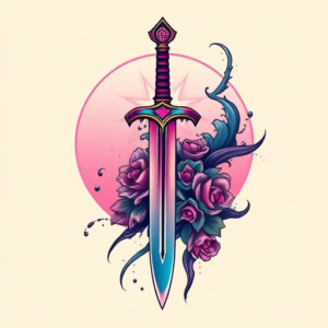 Vaporwave Sword Tattoo