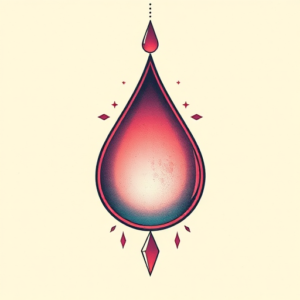 Vaporwave Teardrop Tattoo