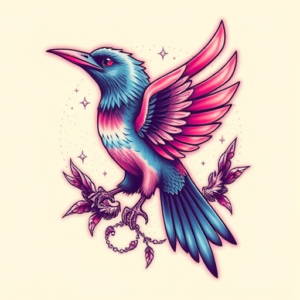 Vaporwave Thunderbird Tattoo