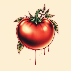 Vaporwave Tomato Tattoo