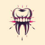 Vaporwave Tooth Tattoo