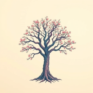 Vaporwave Tree Tattoo