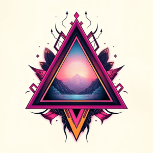Vaporwave Triangle Tattoo