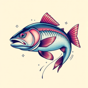 Vaporwave Trout Tattoo