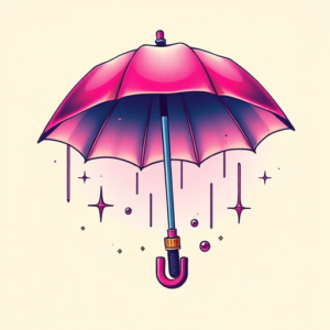 Vaporwave Umbrella Tattoo