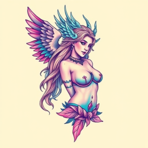Vaporwave Valkyrie Tattoo