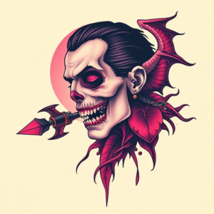 Vaporwave Vampire Tattoo