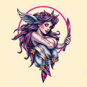 Vaporwave Virgo Tattoo