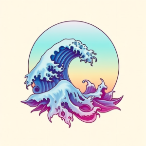 Vaporwave Wave Tattoo