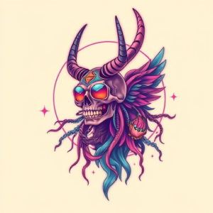 Vaporwave Wendigo Tattoo