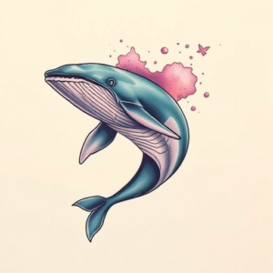 Vaporwave Whale Tattoo