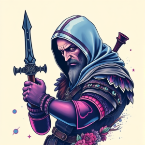 Vaporwave Witcher Tattoo