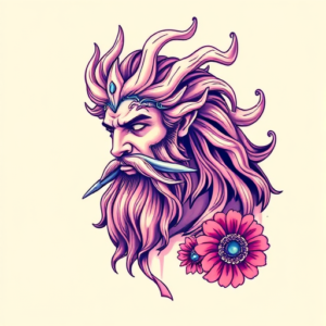 Vaporwave Zeus Tattoo