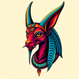 Vibrant Color Anubis Tattoo