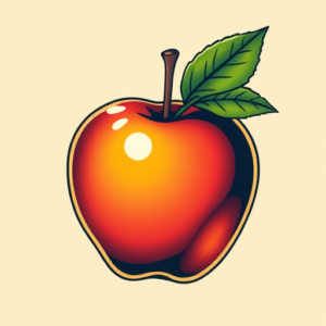 Vibrant Color Apple Tattoo