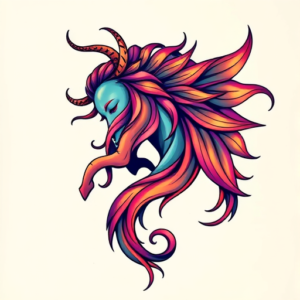 Vibrant Color Aquarius Tattoo
