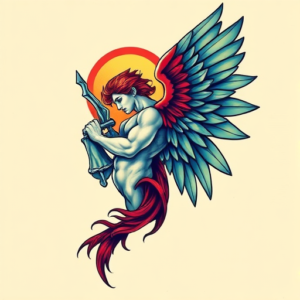 Vibrant Color Archangel Tattoo