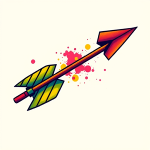 Vibrant Color Arrow Tattoo