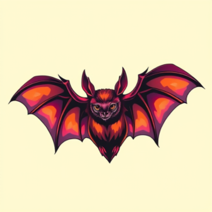 Vibrant Color Bat Tattoo