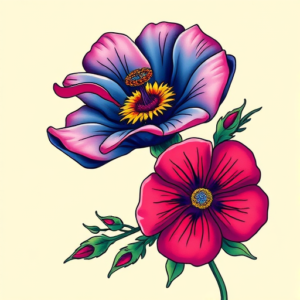 Vibrant Color Bluebonnet Tattoo