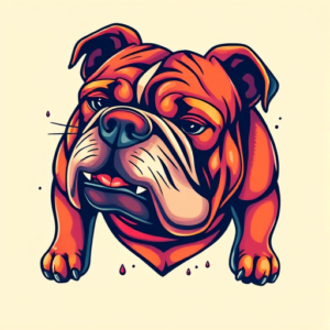 Vibrant Color Bulldog Tattoo