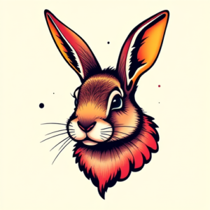 Vibrant Color Bunny Tattoo